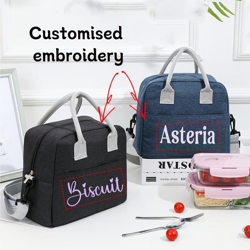 Large Insulated Lunch Bag with Aluminum Foil Zippered Bento Box Tote