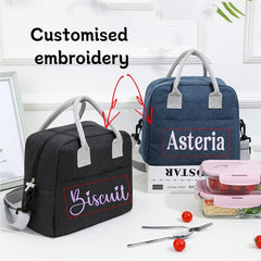 Large Insulated Lunch Bag with Aluminum Foil Zippered Bento Box Tote