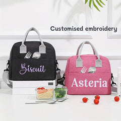 Large Insulated Lunch Bag with Aluminum Foil Zippered Bento Box Tote