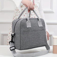 Large Insulated Lunch Bag with Aluminum Foil Zippered Bento Box Tote