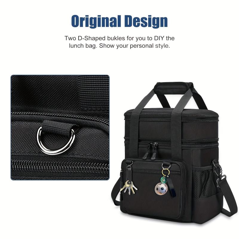 Large Capacity Double Layered Lunch Bag for Work Travel