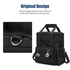 Large Capacity Double Layered Lunch Bag for Work Travel