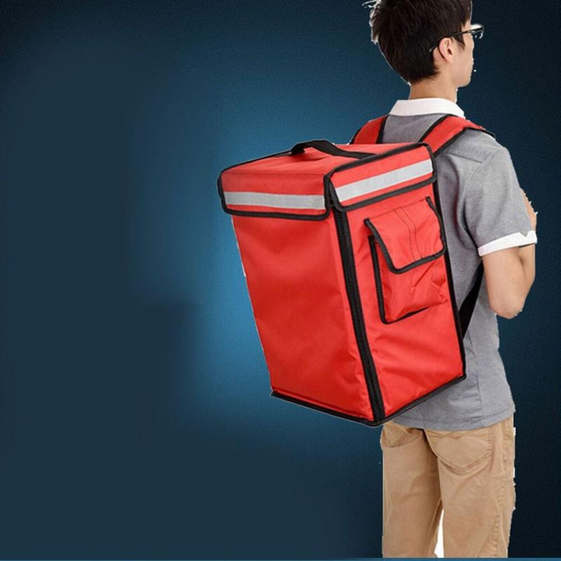 42L Insulated Food Backpack Thermal Cooler Bag Reflective Strips Durable Plastic