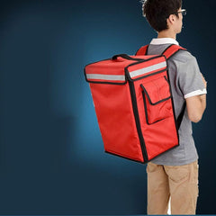 42L Insulated Food Backpack Thermal Cooler Bag Reflective Strips Durable Plastic