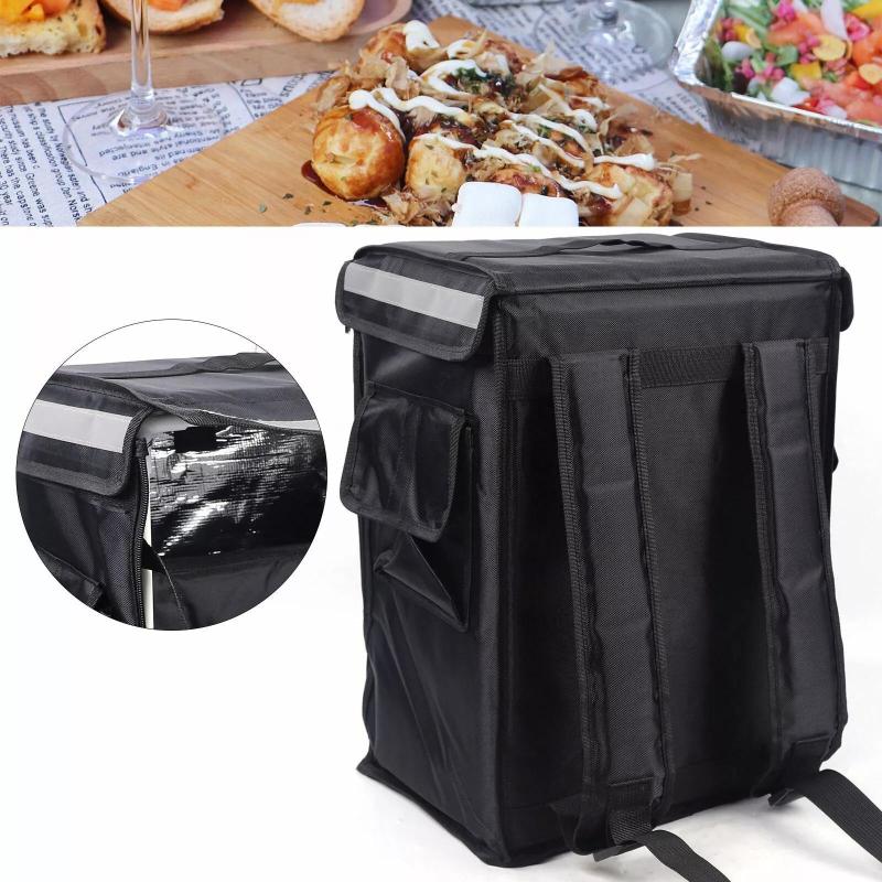 42L Insulated Food Backpack Thermal Cooler Bag Reflective Strips Durable Plastic
