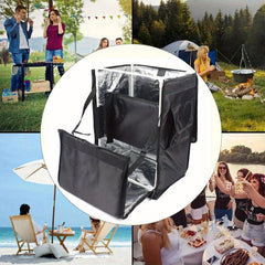 42L Insulated Food Backpack Thermal Cooler Bag Reflective Strips Durable Plastic