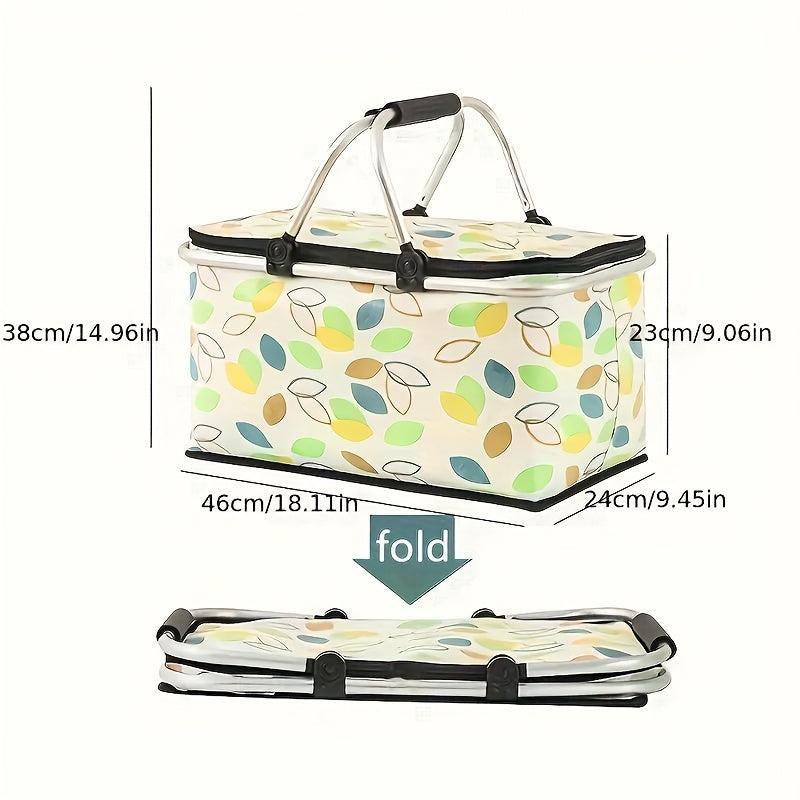 Portable Insulated Backpack Cooler Bag Food Storage Basket