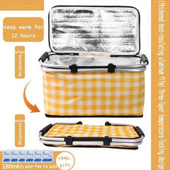 Portable Insulated Backpack Cooler Bag Food Storage Basket
