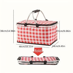 Portable Insulated Backpack Cooler Bag Food Storage Basket