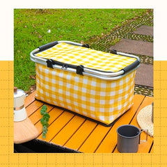 Portable Insulated Backpack Cooler Bag Food Storage Basket