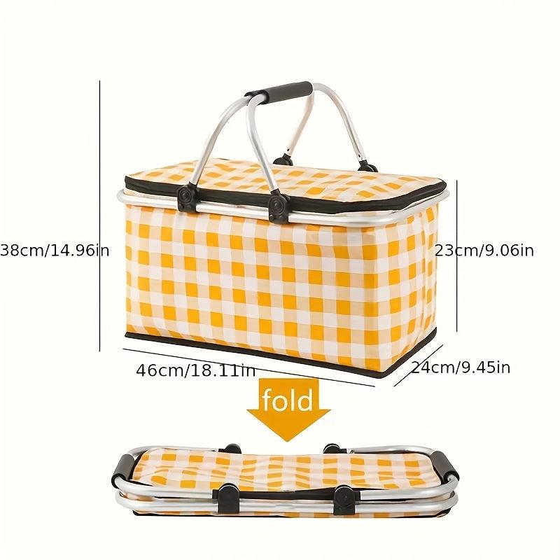 Portable Insulated Backpack Cooler Bag Food Storage Basket