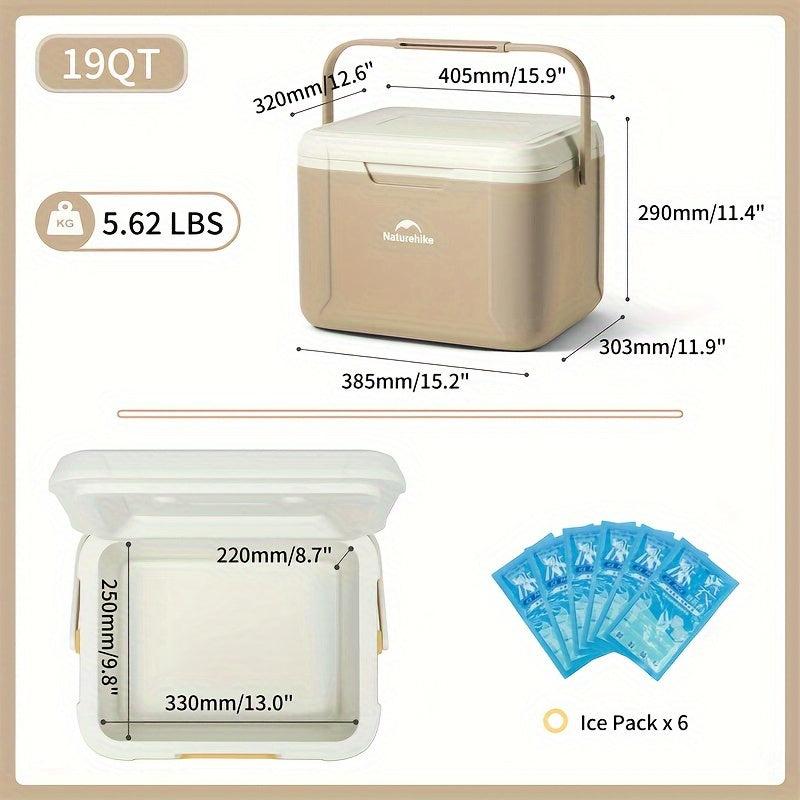 1pc Insulated Cooler Box for Camping Hiking Fishing BBQ
