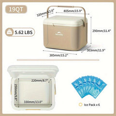 1pc Insulated Cooler Box for Camping Hiking Fishing BBQ