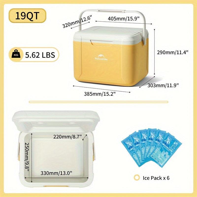 1pc Insulated Cooler Box for Camping Hiking Fishing BBQ
