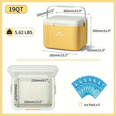 1pc Insulated Cooler Box for Camping Hiking Fishing BBQ