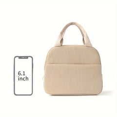 Corduroy Insulated Reusable Thermal Tote Leakproof Zip Closure