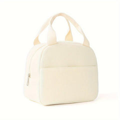 Corduroy Insulated Reusable Thermal Tote Leakproof Zip Closure