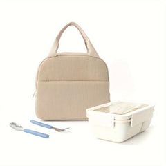 Corduroy Insulated Reusable Thermal Tote Leakproof Zip Closure