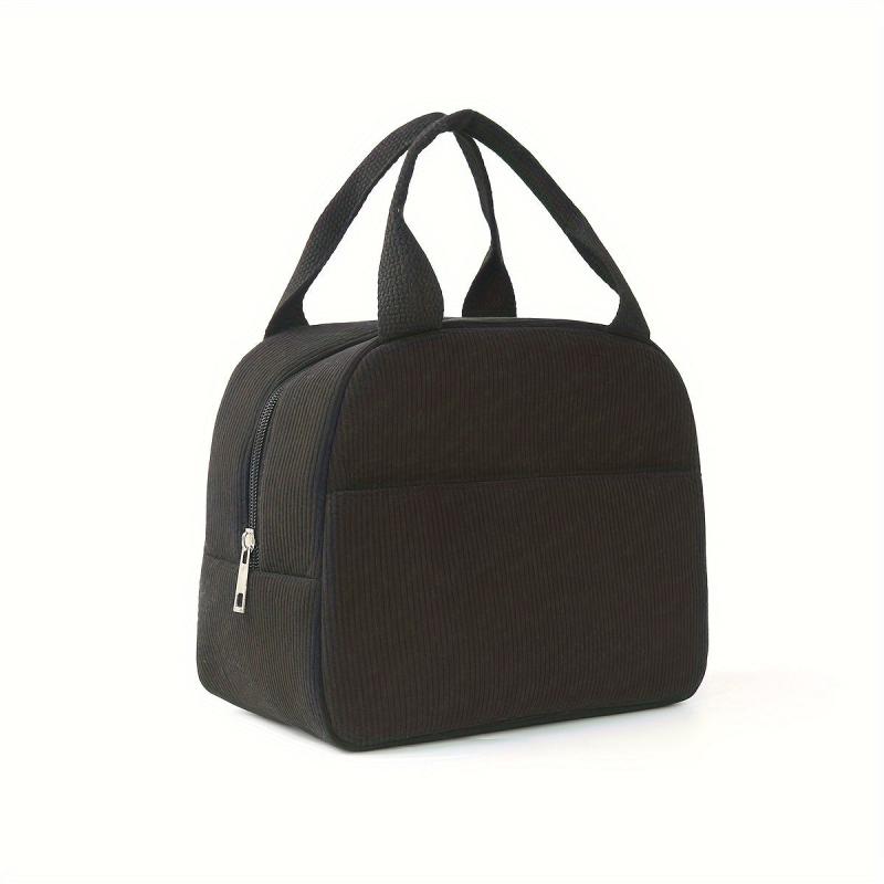 Corduroy Insulated Reusable Thermal Tote Leakproof Zip Closure