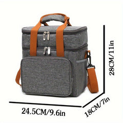 Dual Layer Insulated Lunch Cooler Bag Waterproof Oxford