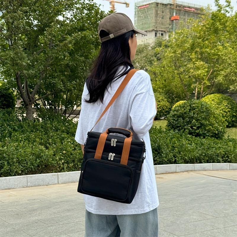 Dual Layer Insulated Lunch Cooler Bag Waterproof Oxford