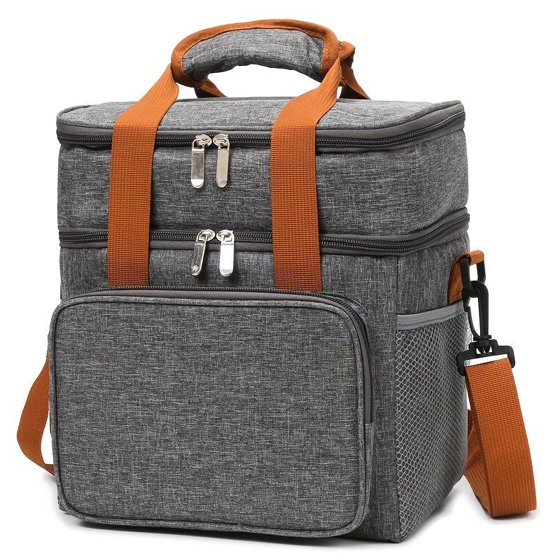 Dual Layer Insulated Lunch Cooler Bag Waterproof Oxford