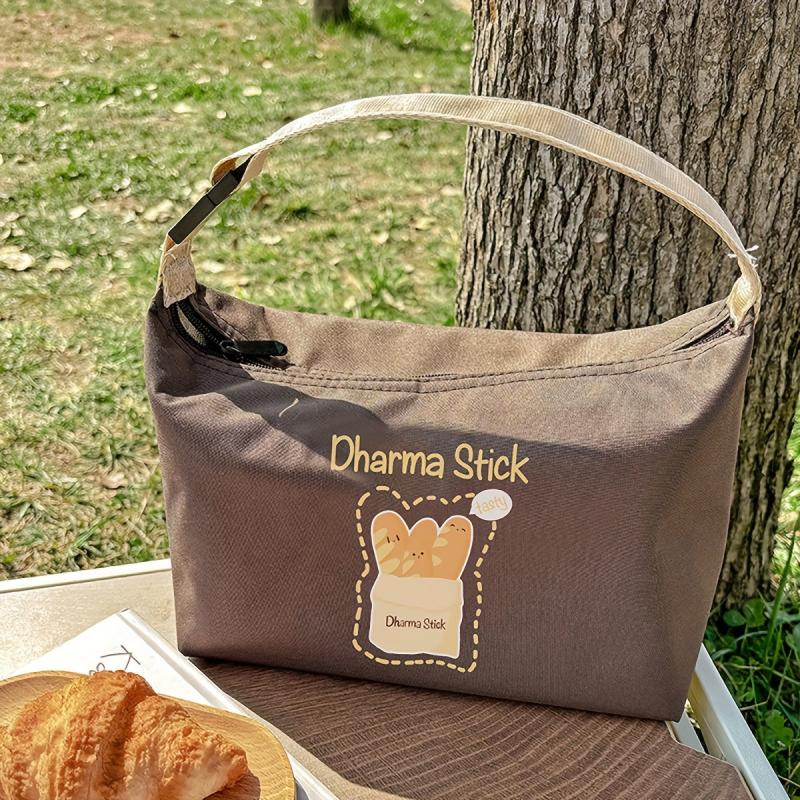 Cartoon Donut Insulated Lunch Bag for Students and Commuting
