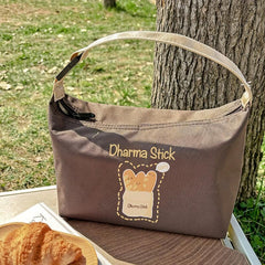 Cartoon Donut Insulated Lunch Bag for Students and Commuting