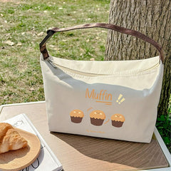 Cartoon Donut Insulated Lunch Bag for Students and Commuting