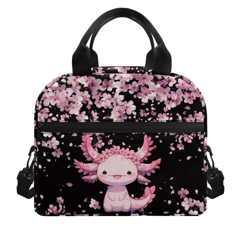 Axolotl Print Large Capacity Foldable Handbag for School or Work