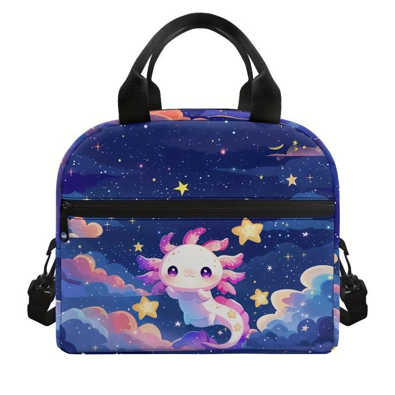 Axolotl Print Large Capacity Foldable Handbag for School or Work