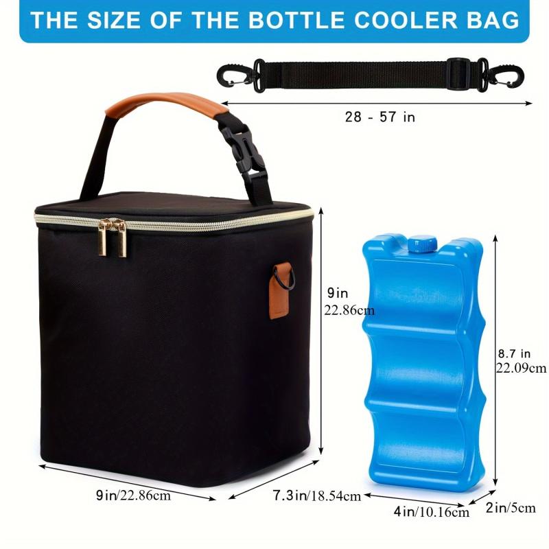 Breastmilk Cooler Bag with Ice Pack Leakproof Lining Insulated Lunch Carrier