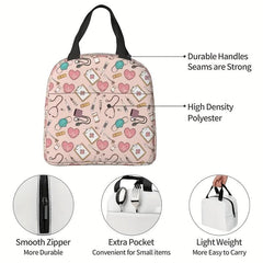 Large Insulated Lunch Bag for Nurses Waterproof & Reusable