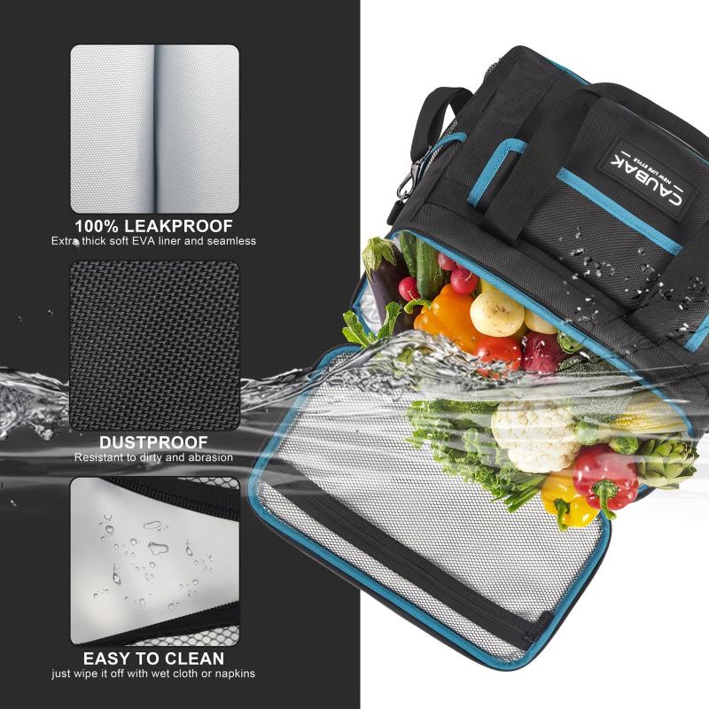 Large Insulated Lunch Bag with Multiple Compartments