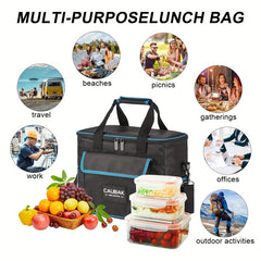 Large Insulated Lunch Bag with Multiple Compartments
