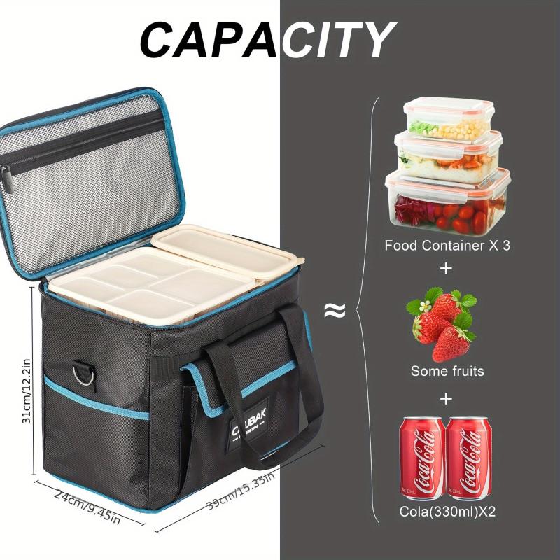 Large Insulated Lunch Bag with Multiple Compartments