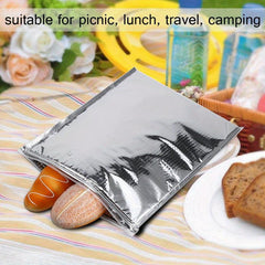 5pcs Aluminum Foil Insulated Food Storage Bag Thermal Cooler Silver