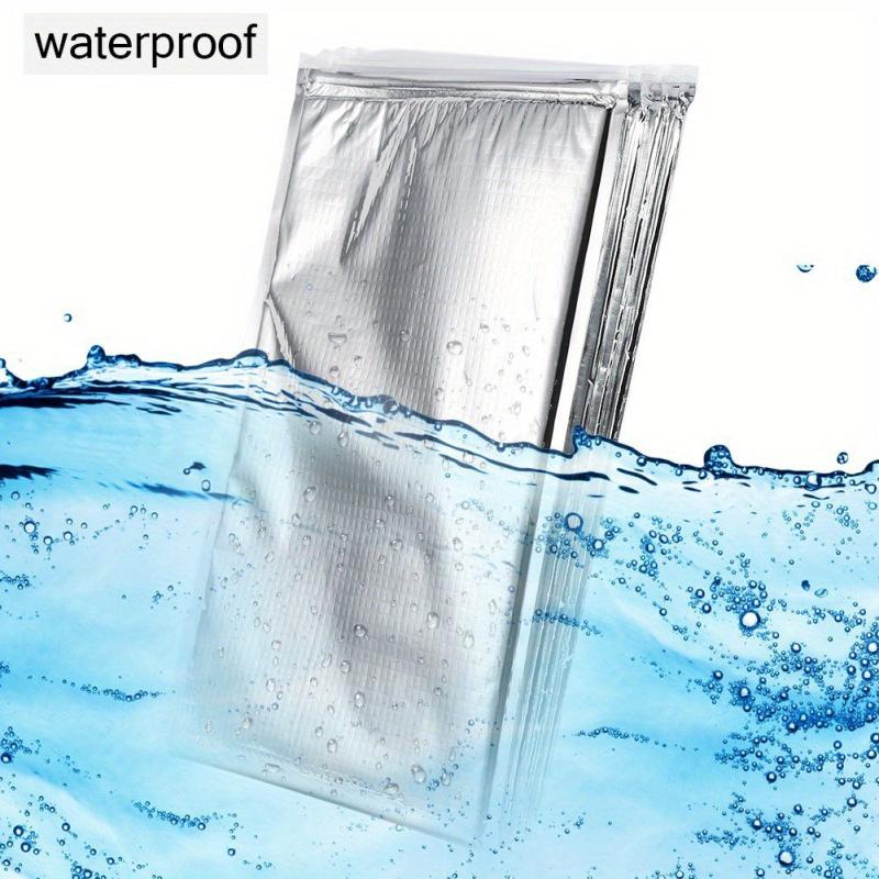 5pcs Aluminum Foil Insulated Food Storage Bag Thermal Cooler Silver
