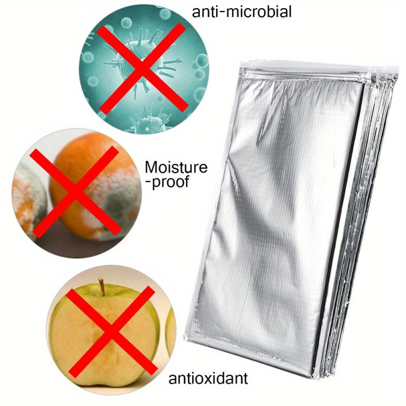 5pcs Aluminum Foil Insulated Food Storage Bag Thermal Cooler Silver