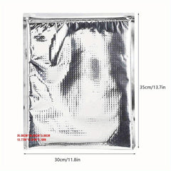 5pcs Aluminum Foil Insulated Food Storage Bag Thermal Cooler Silver