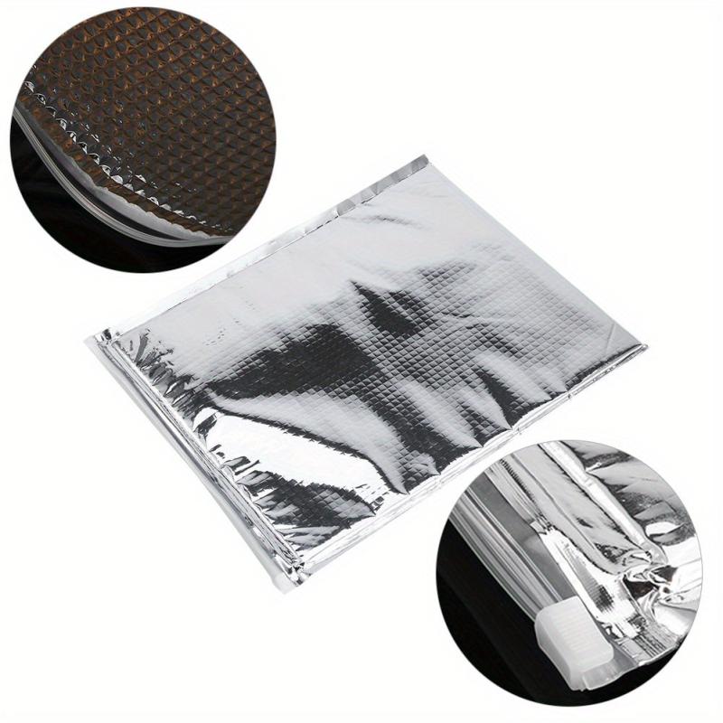 5pcs Aluminum Foil Insulated Food Storage Bag Thermal Cooler Silver