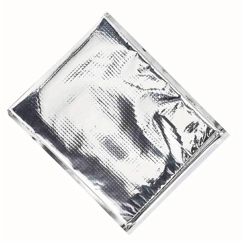 5pcs Aluminum Foil Insulated Food Storage Bag Thermal Cooler Silver