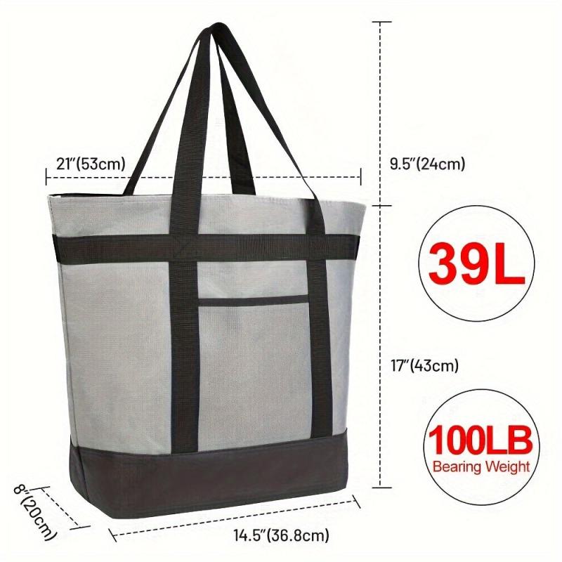 Insulated Reusable Tote Ice Bag 17 inch Grey