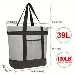 Insulated Reusable Tote Ice Bag 17 inch Grey