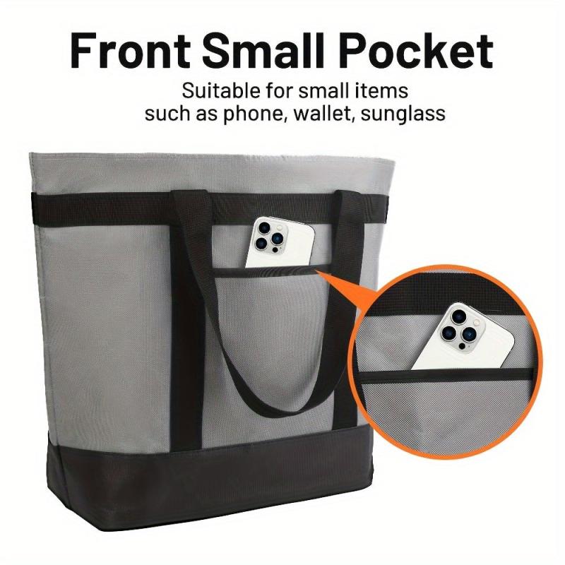 Insulated Reusable Tote Ice Bag 17 inch Grey