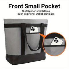 Insulated Reusable Tote Ice Bag 17 inch Grey