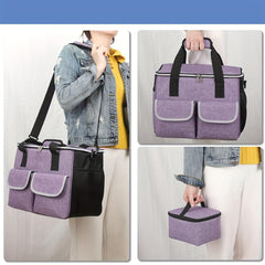 3pcs Storage Bag Large Capacity Insulated Meal Bag with 2 Small Bags