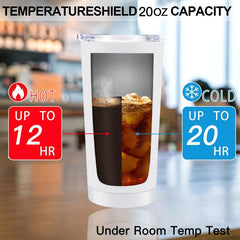 20oz Stainless Steel Travel Mug Cat Hand Wash Reusable Coffee Tumbler