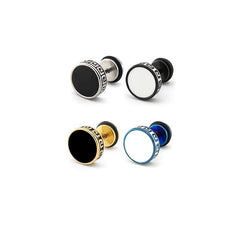 Funky Stainless Steel Stud Earring Round Barbell Retro Style