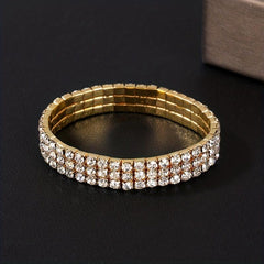 Elegant Diamond Inlay Elastic Bracelet